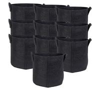 INTIRILIFE 10x Bolsa de plantación de Tejido Polar 26 litros -7 galones 35 x 30 cm - Maceta con Asas de Transporte para jardín, Invernadero - Maceta Bolsa de plantación Bolsa de plantación