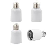 INTIRILIFE Adaptador de casquillo E27 a E40 en color blanco - 4 x adaptadores de lámpara para convertir la bombilla E40 a E27 - Juego de 4 convertidores para portalámparas LED lámparas incandescentes