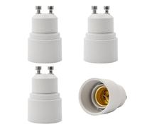 INTIRILIFE Adaptador GU10 a E14 en Blanco - Set de 4 Convertidores LED