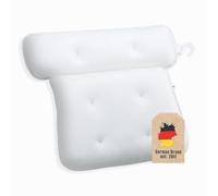 INTIRILIFE Almohada de baño en Blanco - Almohada de baño SPA de Tejido Repelente al Agua con Forma ergonómica y con Fuertes Botones de succión - cojín para la Cabeza y el Cuello