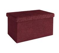 INTIRILIFE Banco plegable 49x30x30 cm rojo cereza - Asiento tapa almacenamiento tela huecos - Reposapiés caja almacenamiento baúl