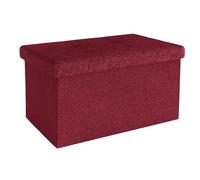INTIRILIFE Banco plegable 49x30x30 cm rojo granate - Asiento cubo tapa - Espacio de almacenamiento tela huecos - Reposapiés caja almacenamiento baúl