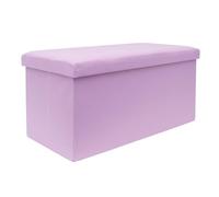 INTIRILIFE Banco plegable 76 x 38 x 38 cm en Lotus rosa - Asiento cubo con tapa y espacio de almacenamiento de tela - Reposapiés plegable caja de almacenamiento baúl