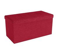Intirilife Banco plegable 78 x 38 x 38 cm en rojo - Cubo de asiento con tapa y espacio de almacenamiento de tela con hueco - Reposapiés plegable para maletero de almacenamiento