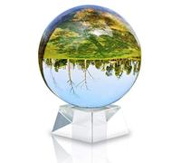 INTIRILIFE Bola de Cristal con Soporte 100 mm en Cristal Claro - Bola de Cristal con Soporte de Cristal para la fotografía, la meditación, la decoración - Bola de Foto Globo Bala