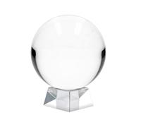 INTIRILIFE Bola de Cristal con Soporte de Cristal Claro de 130 mm, Bola de Cristal con Soporte de Cristal fotografía, meditación y decoración UVM. - Bola de Cristal de Cristal