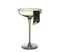 INTIRILIFE Copa De Martini Y Champán 140 ml - Copa De Cóctel Coupé Con Brillo Arcoíris Y Forma Ondulada - Cristal Sin Plomo Apta Lavavajillas Resistente A Golpes - Para Bar Fiesta Boda