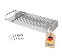 INTIRILIFE Estante de ducha de acero inoxidable 60 x 11 cm- Cesta de ducha de montaje en pared con canales de desagüe -de acero inoxidable para taladrar - Estante de baño para champú, gel de ducha