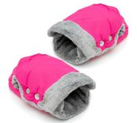 Intirilife guantes calientamanos con forro polar para silla de paseo y cochecito en rosa - tamaño universal manguito para una mano cada uno (un par) Repelente al agua Cortaviento Transpirable