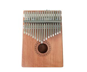 Intirilife Juego de piano de pulgar Kalimba de 17 teclas hecho de madera de caoba en marrón oscuro - Para escuchar música mientras viaja o en casa