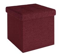 Intirilife KERSEN - Puff Plegable 38 x 38 x 38 cm, Cubo de Asiento con Espacio de Almacenamiento y Funda de Tela con cavidades - Cojín de Almacenamiento para pies cúbicos