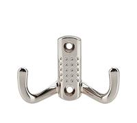 INTIRILIFE Perchero Doble en Níquel Satinado - diseño Perchero Corto Ganchos de Pared de Metal para Ropa Chaquetas Vintage