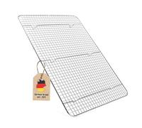 Intirilife Rejilla para hornear de acero inoxidable multifuncional en Plata con un tamaño de 42 x 29.5 cm - Para hornear, asar y enfriar