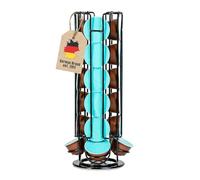 Intirilife Soporte para Cápsulas de Café para Cápsulas Dolce Gusto (24 unidades) de Hierro Negro - 13.5 x 33 cm - Base Giratoria de 360 Grados para Cápsulas, Almacenamiento para Cápsulas de Café, Pads