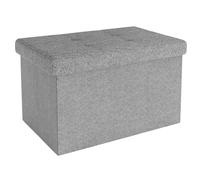 INTIRILIFE Taburete de Asiento Plegable 30x30x30 cm en Rojo Oscuro - Cubo de Asiento con Tapa y Espacio de Almacenamiento de Tela con Huecos - Cubo de Asiento reposapiés Plegable