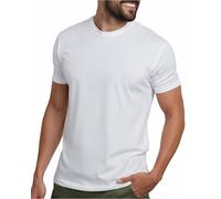 INTO The Am, Camiseta Suave y Ajustada de Manga Corta y Cuello Redondo para Hombre, S-XXXXL, Blanco, X-Large