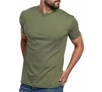 INTO The Am, Camiseta Suave y Ajustada de Manga Corta y Cuello Redondo para Hombre, S-XXXXL, Verde Oliva, Medium