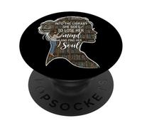 Into The Library She Goes Lose Her Mind Find Her Soul Libro PopSockets PopGrip Adhesivo