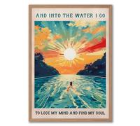 Into The Water Go To Lose My Mind Find My Soul Póster Impresión Natación Pintura Abstracta Paisaje Marino Lienzo Arte Nadador Impresión Abstracta Amanecer Y Puesta Del Sol Arte De Pared Nadador Regalo