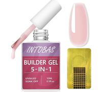 INTOBAS Kit 5 en 1 de Gel Constructor para Uñas, Extensión Rosa, Esmaltes Semipermanentes, 100 Formas, Fortalecedor y Decoración, Reparación de Uñas Rotas 15ml