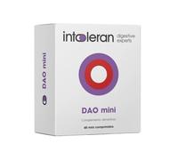 Intoleran DAO Mini Enzimas Digestivas - 50 tabletas | Suplemento nutricional para la deficiencia de DAO | 30.000 HDU Enzima pura Diamino Oxidasa (DAO) | Vitamina C y Quercetina | Sin Gluten
