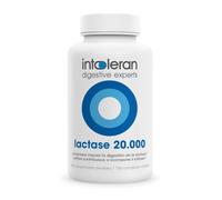 Intoleran Lactasa 20.000-150 Comprimidos divisibles | Enzima Lactasa para la Intolerancia a la Lactosa | Dosis más alta | Vegano | Baja FODMAP