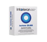 INTOLERAN Pastillas de Lactasa 20.000 FCC - Intolerancia a la lactosa Muy Alta - Tratamiento bajo Demanda - para Digestión de la Leche, Queso - Cápsulas de Enzimas Digestivas - 50 Tabletas divisibles