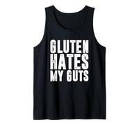 Intolerancia al Gluten Divertido Sin Gluten El Gluten Odia mis Tripas Camiseta sin Mangas
