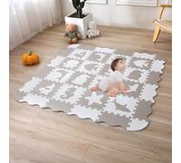 INTOMENG Alfombra Puzzle Infantil para Bebe Niños Alfombrilla Juego Puzzle con Valla 16+20 Piezas Colchoneta Rompecabezas bebé Suelo Acolchado para Bebes Acolchado Tapete Gateo 142×142×1cm