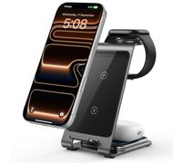Intoval Estación de carga inalámbrica 3 en 1 para iPhone 17 16 15 14 13 12 11 X Pro Max, cargador inalámbrico para Apple Watch Ultra 3 SE 9 8 7 6 5 4 3 2, para AirPods 4 Pro Pro 2 3 (Y93, gris)
