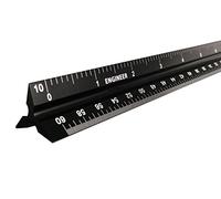 Intoy Regla triangular de escala de ingeniero de 12 pulgadas, núcleo de aluminio sólido anodizado con escalas grabadas con láser, escala imperial 1:10, 1:20, 1:30, 1:40, 1:50, 1:60, ideal para dibujo