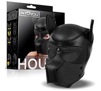 Intoyou Bdsm Line Hound Máscara de Perro de Neopreno con Hocico Extraíble Negro Talla M 100 g