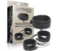 Intoyou Black Shadow Set de Collar y Esposas para Muñecas Cuero Vegano 300 g