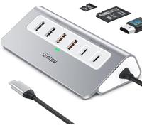 Intpw P9 Pro USB C Hub 10Gbps, 9-IN-1 USB Hub 3.2 con HDMI 4K @ 60HZ, 2 USB A 3.2 & Type C 3.2, PD 100W, 2 Type-A 2.0, SD/TF, Base de Aluminio USB C para iPhone 16/15 Series, MacBook Air