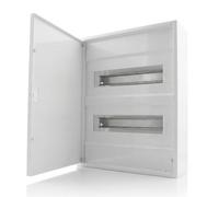 Intratec ALPHA Cuadro eléctrico de superficie 2 filas - Caja de distribución para 24 módulos con puerta blanca - Envolvente con carril DIN para hogar y uso profesional - 377 x 310 x 96 mm