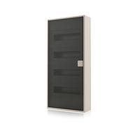 Intratec ALPHA Cuadro eléctrico de superficie 4 filas - Caja de distribución para 48 módulos con puerta transparente - Envolvente eléctrica con carril DIN para hogar y profesional - 650 x 310 x 96 mm