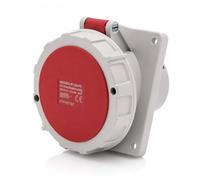 Intratec base empotrable inclinada CEE 32A 400V 5p IP67 6h rojo/gris toma trifásica industrial IEC60309 resistente