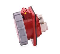 Intratec base empotrable inclinada CEE 63A 400V 5p IP67 6h rojo/gris toma industrial IEC60309 trifásica robusta
