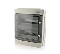 Intratec Caja de Distribución Superficie 2 Fila IP65 - Cuadro Eléctrico para 24 Módulos DIN - Caja de Subdistribución Estanca para Exterior Garaje Sótano Jardín - 400VAC 1500VDC, 318 x 384 x 144 mm