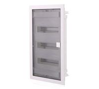 Intratec Caja de Fusibles Empotrada 3 Fila - Cuadro Eléctrico IP40 para 36 Módulos con Puerta Transparente y Carril DIN para Instalación Eléctrica en Hogar y Negocios - 592 x 347 x 92mm