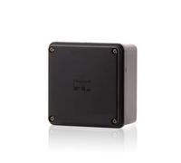Intratec caja de instalación IP65, 100x100x50mm, negro RAL 9005, ABS UV resistente, carcasa vacía, para interior y exterior