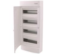 Intratec cuadro de distribución de superficie, IP40 - Caja de distribución interior con puerta blanca, para habitaciones secas, 4 fila, 48 módulos, 652 x 287 x 112 mm, blanco