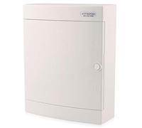 Intratec cuadro de distribución de superficie, IP40 - Caja de distribución interior con puerta blanca, para habitaciones secas, 2 fila, 24 módulos, 361 x 287 x 112 mm, blanco