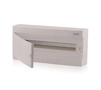 Intratec cuadro de distribución de superficie, IP40 - Caja de distribución interior con puerta blanca, para habitaciones secas, 1 fila, 24 módulos, 503 x 236 x 112 mm, blanco