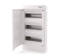 Intratec Cuadro de distribución empotrado Intratec, IP40 - Caja de distribución interior, con puerta blanca, para instalación en espacios secos, de tres filas, 36 módulos, 482 x 283 x 106 mm