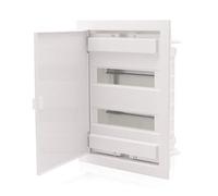 Intratec cuadro de distribución empotrado, IP40 - Caja de distribución interior, con puerta para instalación en espacios secos, de dos filas, 24 módulos, 442 x 347 x 92 mm, blanco