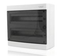 Intratec Cuadro Eléctrico de Superficie 1 Fila - IP40 Caja de Distribución para 24 Módulos con Puerta Blanca para una Instalación Fácil en Hogar y Comercio - 503 x 236 x 112 mm