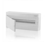 Intratec Cuadro Eléctrico de Superficie 1 Fila - IP40 Caja de Distribución para 24 Módulos con Puerta Transparente para una Instalación Fácil en Hogar y Comercio - 503 x 236 x 112 mm