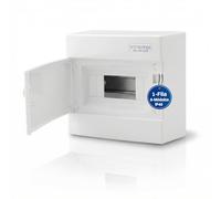 Intratec Cuadro Eléctrico de Superficie 1 Fila - IP40 Caja de Distribución para 8 Módulos con Puerta Blanca para una Instalación Fácil en Hogar y Comercio - 236 x 396 x 102 mm