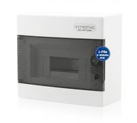Intratec Cuadro Eléctrico de Superficie 1 Fila - IP40 Caja de Distribución para 8 Módulos con Puerta Transparente para una Instalación Fácil en Hogar y Comercio - 236 x 215 x 102 mm